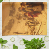 Die Lawine im Winter (von Gerolamo Induno) Geschirrtuch (Gefaltet)