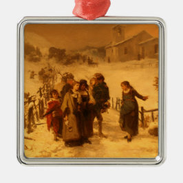 Die Lawine im Winter (von Gerolamo Induno) Ornament Aus Metall