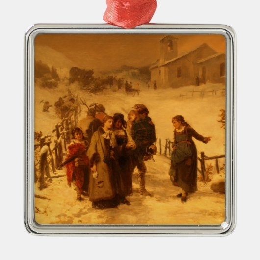 Die Lawine im Winter (von Gerolamo Induno) Ornament Aus Metall (Vorne)