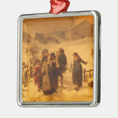 Die Lawine im Winter (von Gerolamo Induno) Ornament Aus Metall (Links)