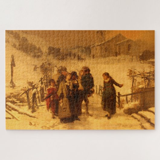 Die Lawine im Winter (von Gerolamo Induno) Puzzle (Horizontal)