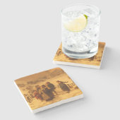 Die Lawine im Winter (von Gerolamo Induno) Steinuntersetzer (Seitenansicht)