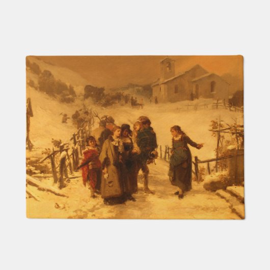 Die Lawine (von Gerolamo Induno) Fußmatte (Vorderseite)