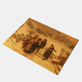 Die Lawine (von Gerolamo Induno) Fußmatte (Schrägansicht)