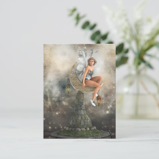 Die Lazy Moon Fairy Postkarte (Stehend Vorderseite)