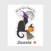 Die Le Chat Noir Halloween Hexe Aufkleber (Blatt)
