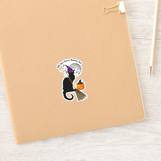 Die Le Chat Noir Halloween Hexe Aufkleber (Notizbuch)