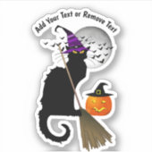 Die Le Chat Noir Halloween Hexe Aufkleber (Vorderseite)