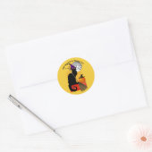 Die Le Chat Noir Halloween Hexe Runder Aufkleber (Umschlag)