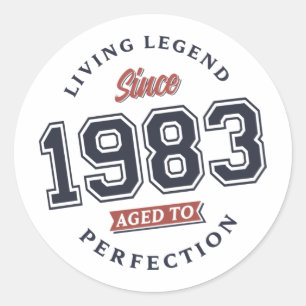 Die lebende Legende 1983 gealtert bis zur Perfekti Runder Aufkleber