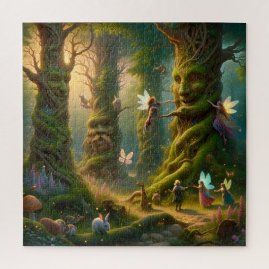 Die lebenden Bäume des verzauberten Feenwaldes Puzzle (Vertikal)