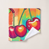 Die lebendige Cherry Art Badhandtuch Set (Waschlappen)