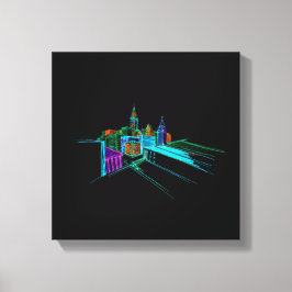 Die lebendige City Bridge ist einzigartig modern Leinwanddruck