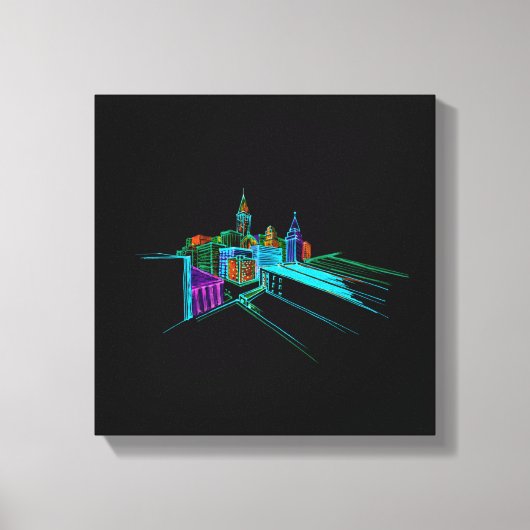 Die lebendige City Bridge ist einzigartig modern Leinwanddruck (Vorderseite)