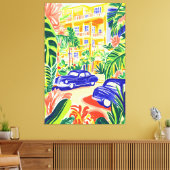 Die lebendige City Street mit den klassischen Auto Leinwanddruck (Insitu (Wohnzimmer))