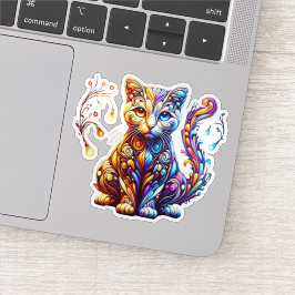 Die lebendige Glow Cat Aufkleber