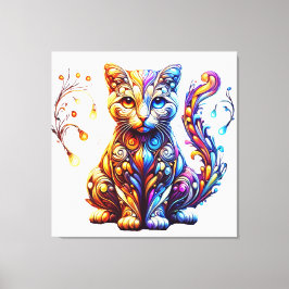 Die lebendige Glow Cat Leinwanddruck