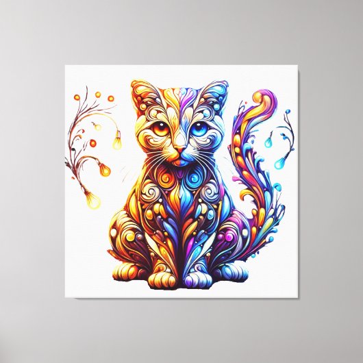 Die lebendige Glow Cat Leinwanddruck (Vorderseite)