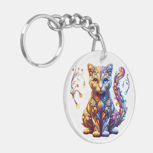 Die lebendige Glow Cat Schlüsselanhänger (Vorderseite links)