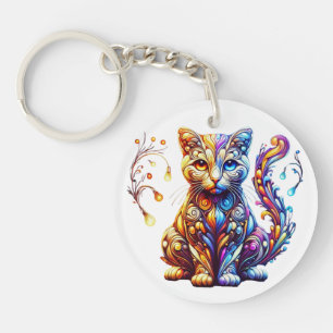 Die lebendige Glow Cat Schlüsselanhänger