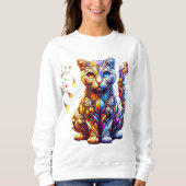 Die lebendige Glow Cat Sweatshirt (Vorderseite)
