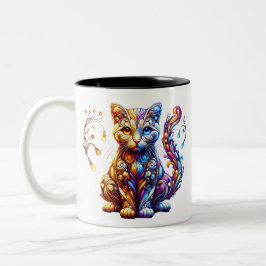 Die lebendige Glow Cat Zweifarbige Tasse