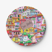 Die lebendige italienische Fassade Pappteller (Vorderseite)