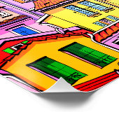 Die lebendige italienische Fassade Poster (Ecke)