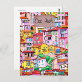 Die lebendige italienische Fassade Postkarte (Vorne/Hinten)