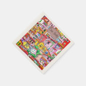 Die lebendige italienische Fassade Serviette (Ecke)