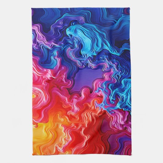 Die lebendige Kunst der Farbfusion Geschirrtuch (Vertikal)