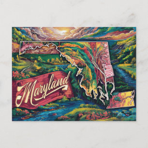 Die lebendige Maryland Karte Kunst