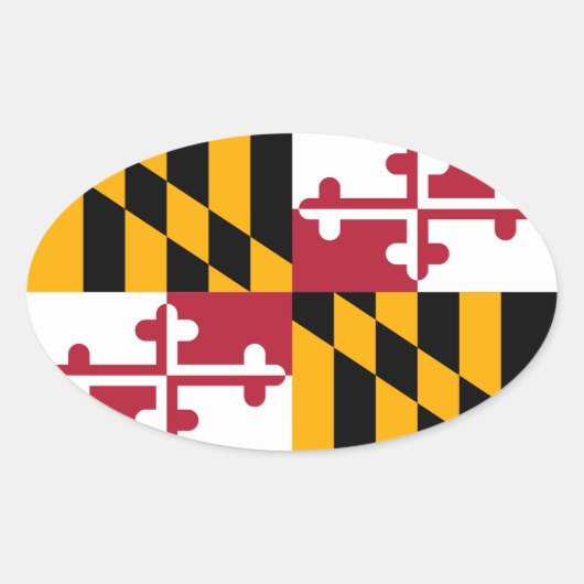 Die lebendige Maryland-Staatsflagge Ovaler Aufkleber (Vorderseite)