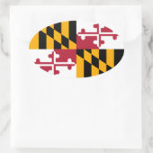 Die lebendige Maryland-Staatsflagge Ovaler Aufkleber (Tasche)