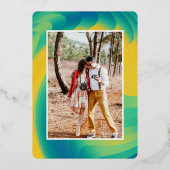 Die lebendige Multicolor-Fotokarte freut sich auf  Folieneinladung (Rückseite)