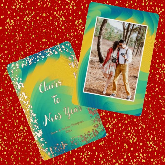 Die lebendige Multicolor-Fotokarte freut sich auf  Folieneinladung