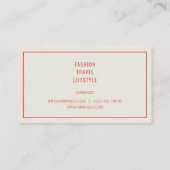 Die lebendige Orange Retro Social Media Business C Visitenkarte (Rückseite)