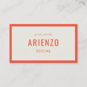 Die lebendige Orange Retro Social Media Business C Visitenkarte (Vorderseite)