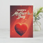 Die lebendige Red Mthers Day Card Einladung (Stehend Vorderseite)