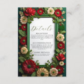 Die lebendige Royal Green Bouquet Details Eintritt Begleitkarte (Vorderseite)