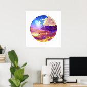 Die lebendige Sunset Art Print Poster (Heimbüro)