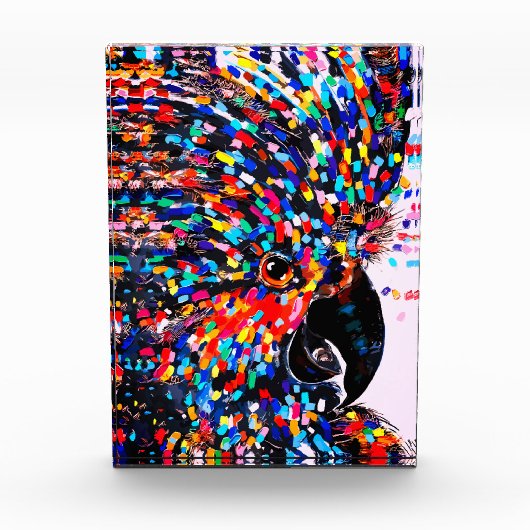 Die lebendige Tropical Bird Wall Art in Expression Fotoblock (Vorderseite)