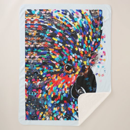 Die lebendige Tropical Bird Wall Art in Expression Sherpadecke (Vorderseite)