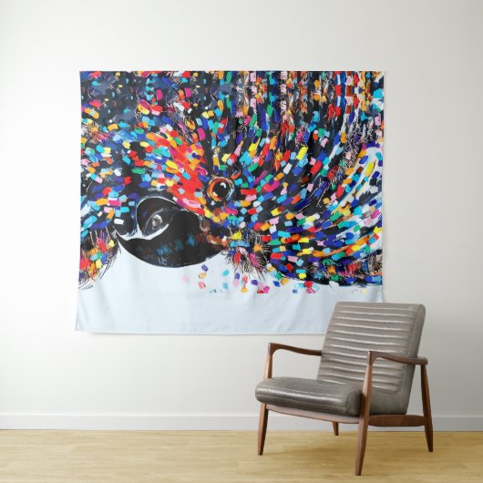 Die lebendige Tropical Bird Wall Art in Expression Wandteppich (Beispiel (Horizontal))