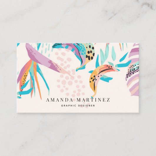 Die lebendige Tropical Motif Business Card Visitenkarte (Vorderseite)