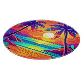 Die lebendige tropische Sonnenuntergangsart Schneidebrett (Ecke)