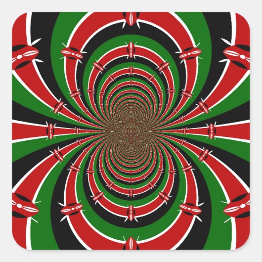 Die lebendige Vision Kenias spiegelt die kenianisc Quadratischer Aufkleber (Vorderseite)