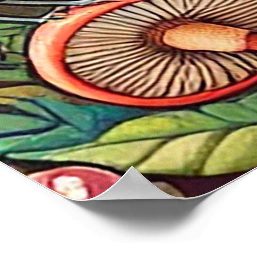 Die lebendige Waldlandschaft mit Wildtieren Poster (Ecke)