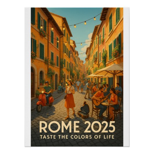 Die lebendigen Straßen der Trastevere Kunst Poster (Vorderseite)
