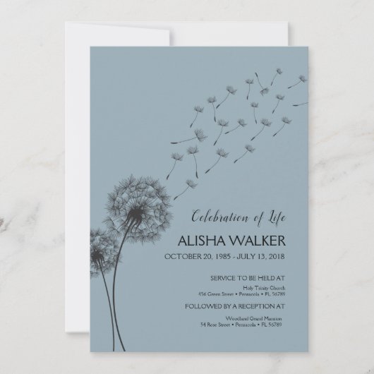 Die Lebenseinladung, Gedenkdienst Einladung (Vorderseite)